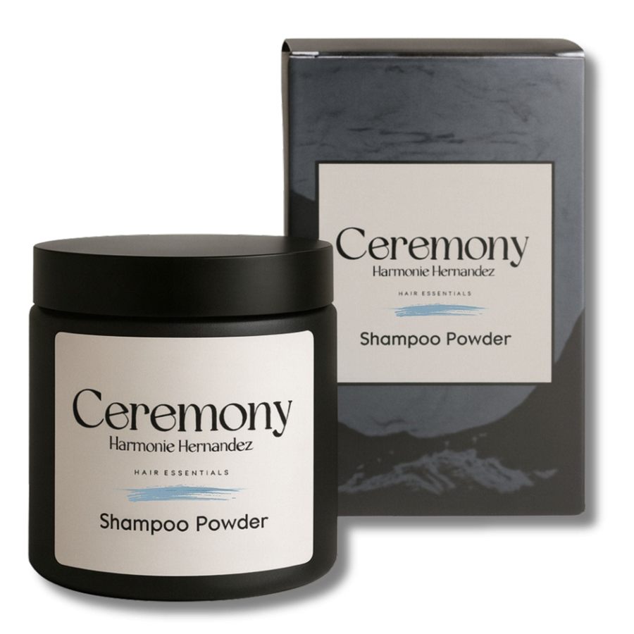 Ceremony Organic Shampoo Powder with its box.